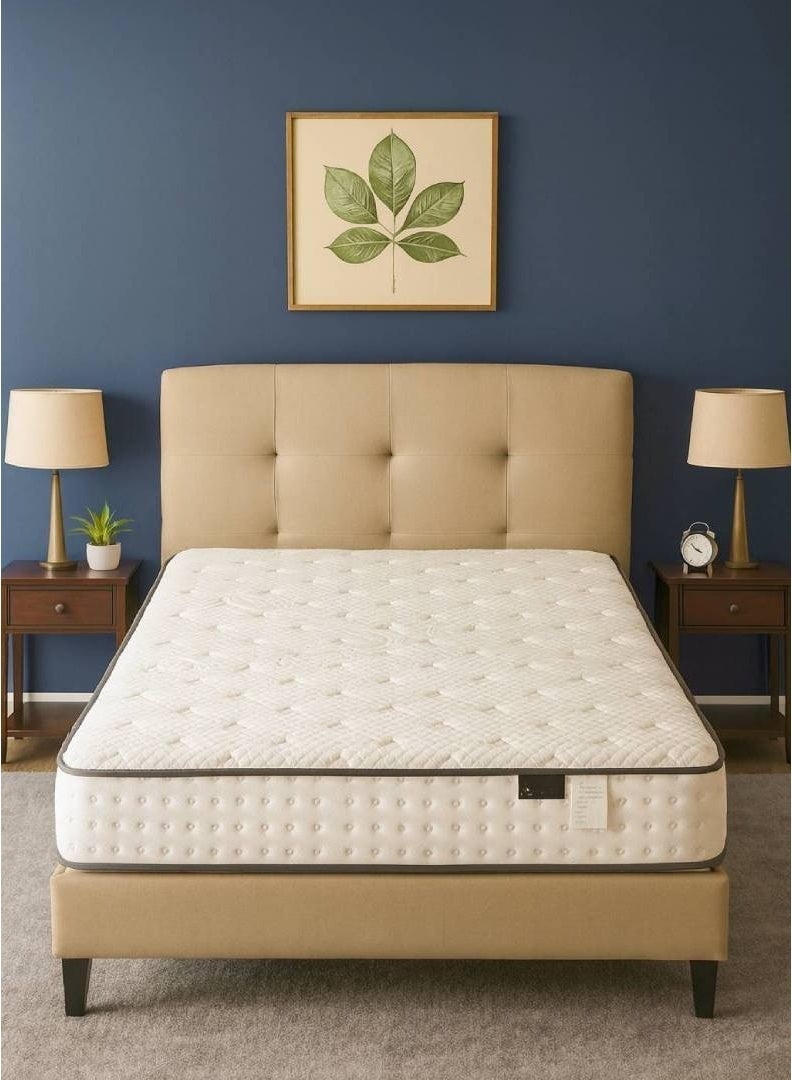 أدين مرتبة بجيوب زنبركية ورغوة الذاكرة لتخفيف الضغط وعزل الحركة ودعم الحواف – صلابة متوسطة – مرتبة في صندوق، مقاس 140×200×20 سم - Image 1